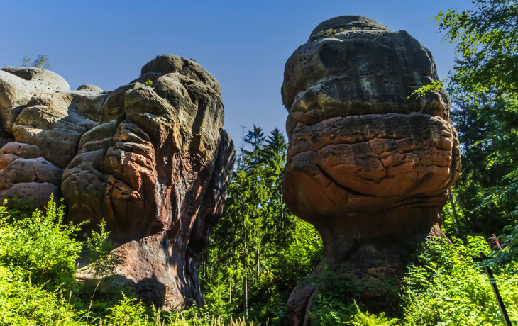 Kelchsteine im Zittauer Gebirge bei Oybin, markante Felsformationen in Sachsen.