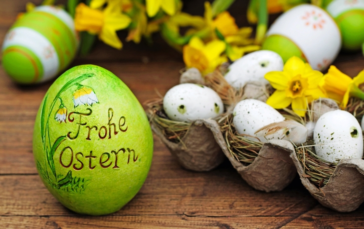 Grünes Osterei mit 